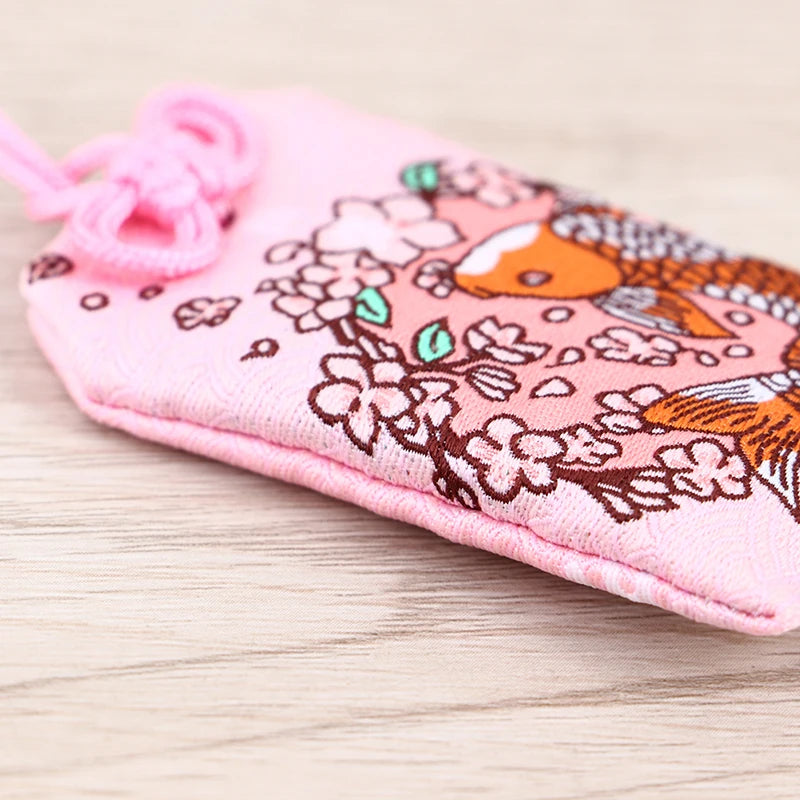 Japanese Prayer Omamori Pray Fortune Beauty Health Safety Lucky Charms Wealth Bag Guard Talisman Pendant Keychain Couple Gift