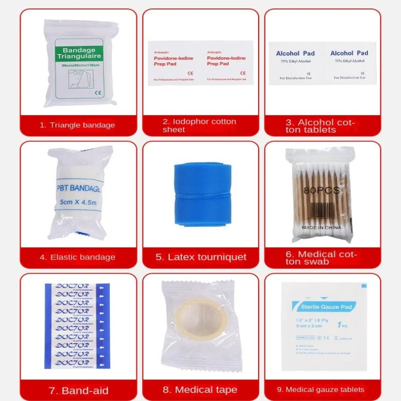 14pcs Small First Aid Kit For Emergency, Home, Camping, Travel,Sports, Office, Outdoor, Car, School Emergency Medical supplies F