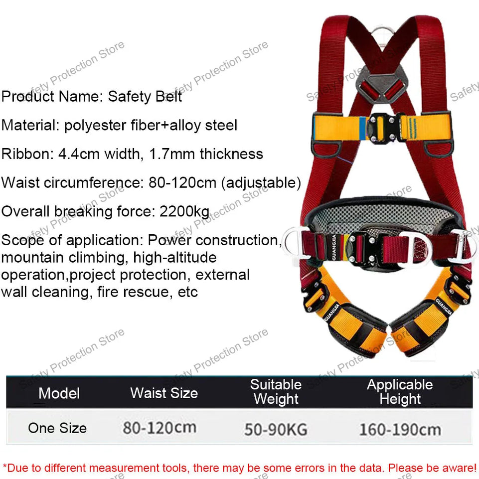Full Body High Altitude Work Safety Harness Five-point Safety Belt Outdoor Climbing Training Construction Protective Equipment