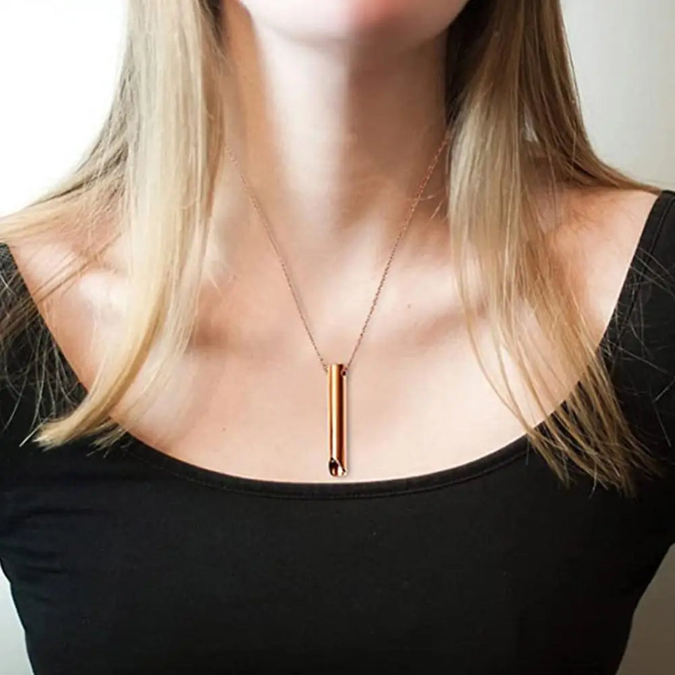 Stainless Steel Mindfulness Breathing Necklace for Women Men Relief Anxiety Pendant Stress Panic Attack Relief Meditation Tool