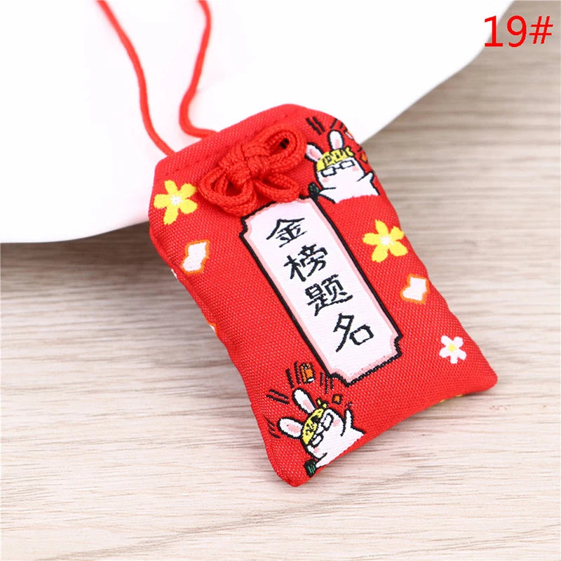 Japanese Prayer Omamori Pray Fortune Beauty Health Safety Lucky Charms Wealth Bag Guard Talisman Pendant Keychain Couple Gift