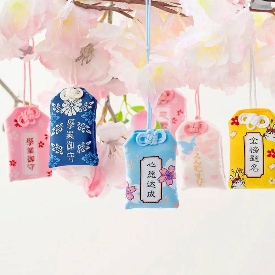 1Pcs New Japanese Prayer Omamori Pray Fortune Beauty Health Safety Lucky Charms Wealth Bag Guard Pendant Keychain Couple Gift