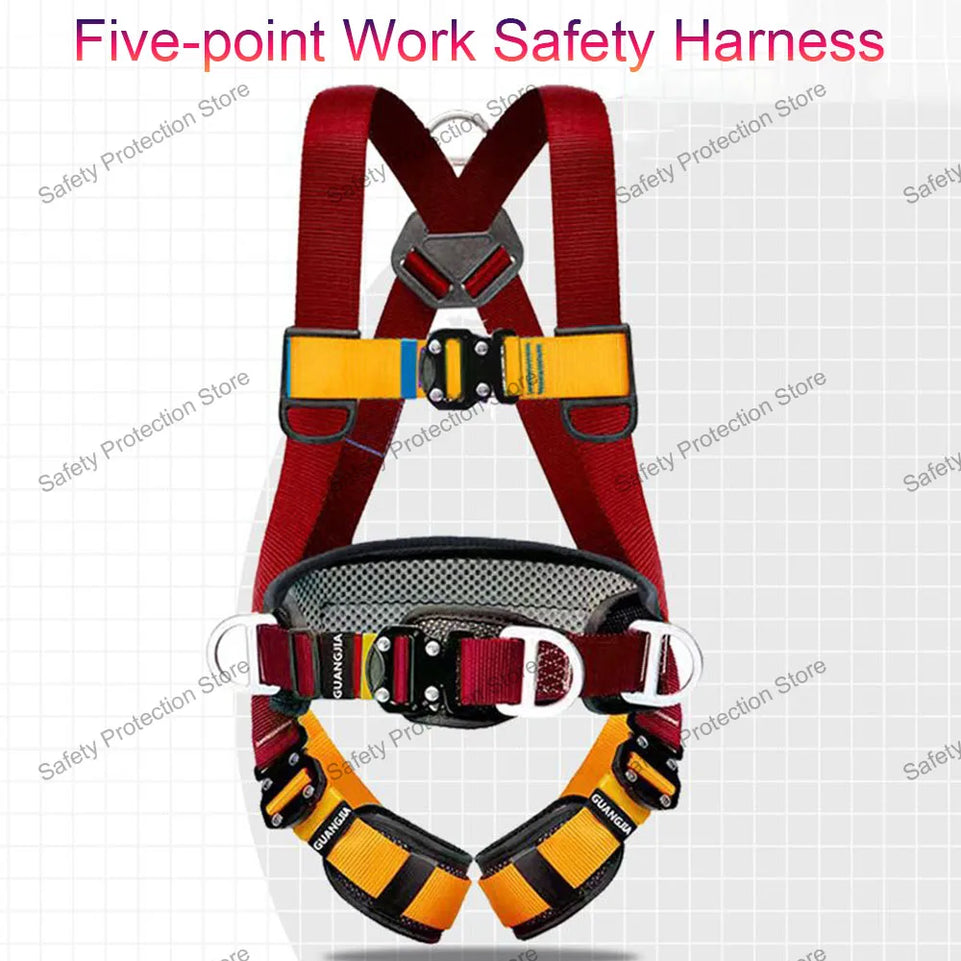Full Body High Altitude Work Safety Harness Five-point Safety Belt Outdoor Climbing Training Construction Protective Equipment