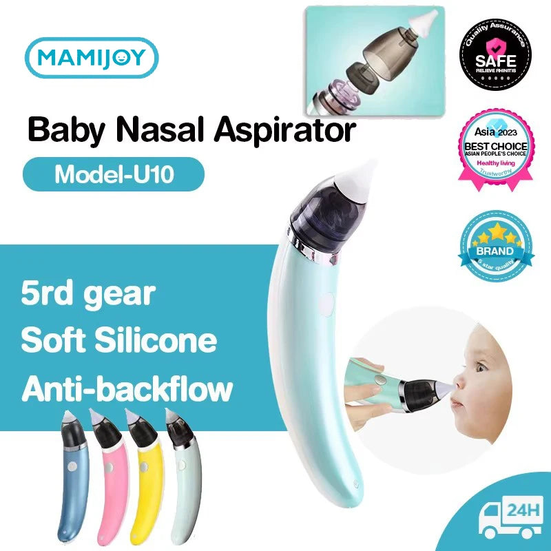 MAMIJOY New Electric Baby Nasal Aspirator Electric Nose Cleaner Sniffling Equipment Safe Hygienic Nose Snot Cleaner For Newborns