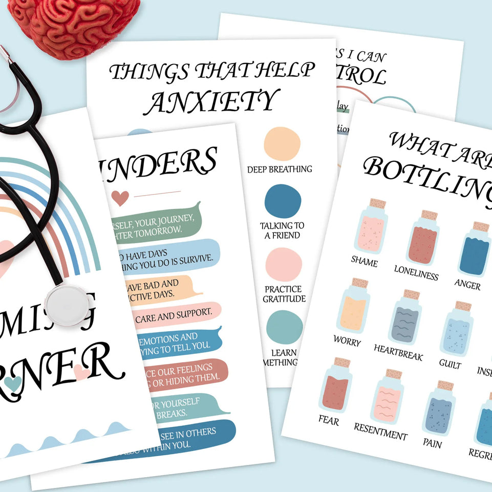 Mental Health Posters Inspirational Quotes, Office School Counseling Room Decor Classroom Positive Wall Art