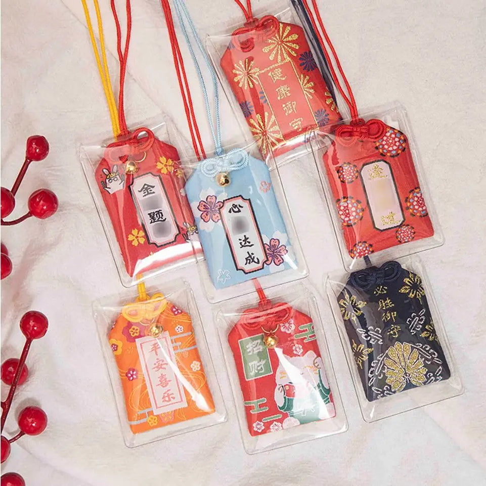 1Pcs New Japanese Prayer Omamori Pray Fortune Beauty Health Safety Lucky Charms Wealth Bag Guard Pendant Keychain Couple Gift