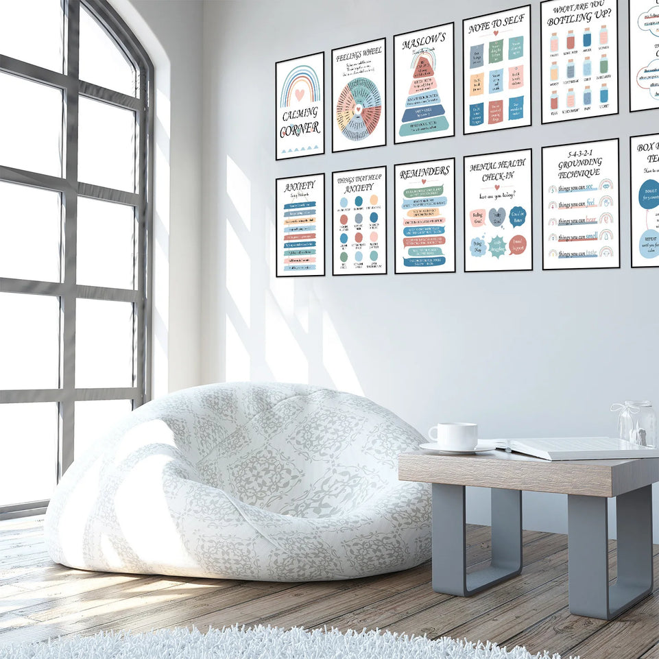 Mental Health Posters Inspirational Quotes, Office School Counseling Room Decor Classroom Positive Wall Art