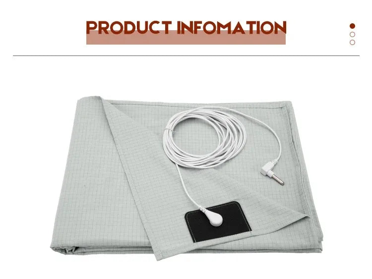 Grounding Flatted Bed Sheets with 10% Silver Fiber & Organic Cotton- Conductive with Grounding Cord, Grounding Keep Good Sleep