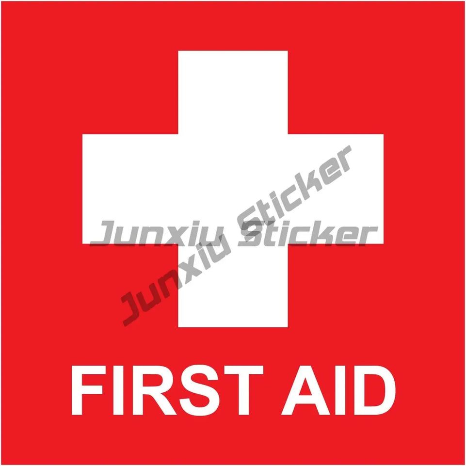 Emergency First Aid Kit Sticker Decal Notebook Car Laptop Reflective First Aid Box Styling Window Waterproof  Accessories
