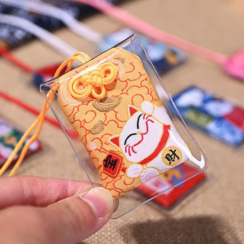 Japanese Amulet Talisman Pray Fortune Beauty Health Safety Lucky Charms Wealth Bag Guard Talisman Pendant Keychain Couple Gift