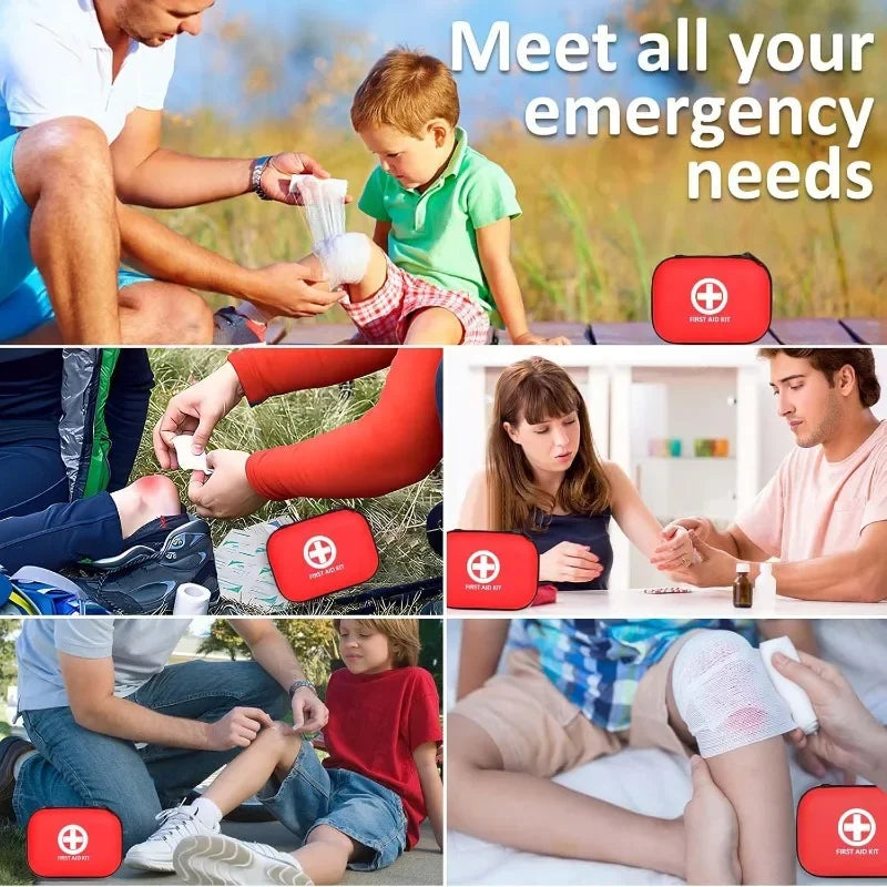 Mini first aid kit, CIYIN 63 part first aid kit outdoor small, car, outdoor, bicycle, travel, sports, hiking, camping, rescue.