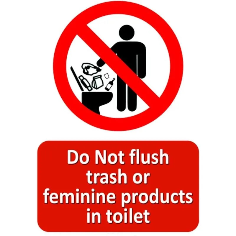 Car decoration decal sticker Health Safety Hazard Toilet Warning Sticker 13cm PVC KK