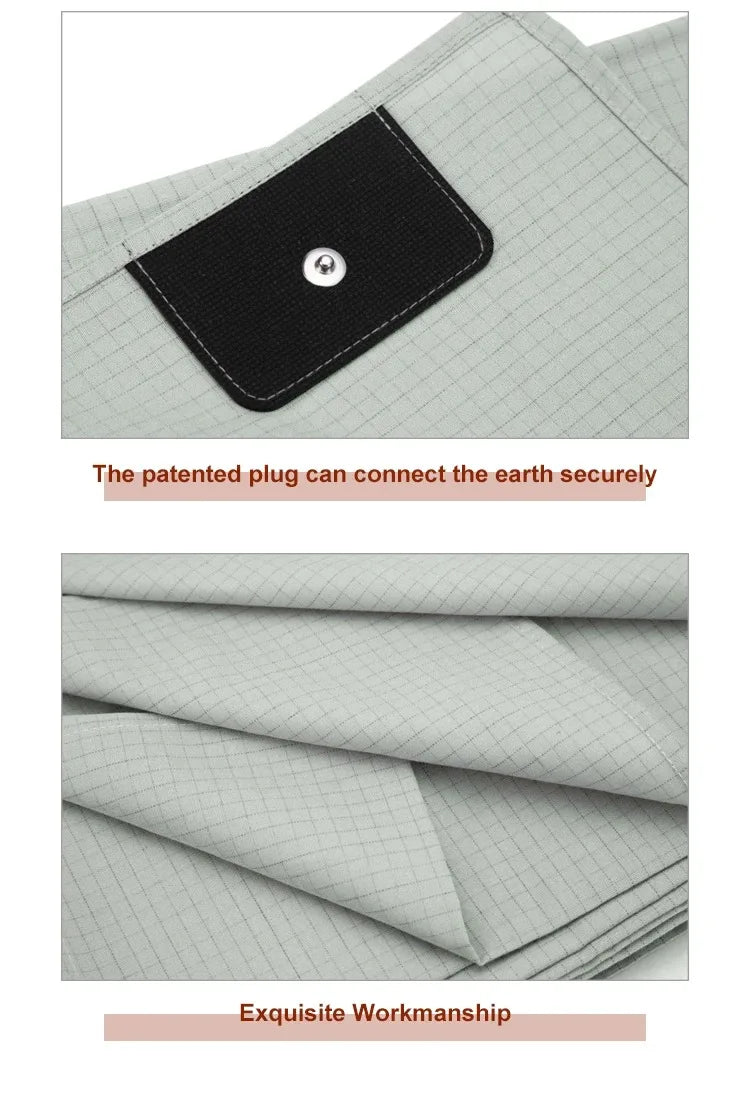 Grounding Flatted Bed Sheets with 10% Silver Fiber & Organic Cotton- Conductive with Grounding Cord, Grounding Keep Good Sleep
