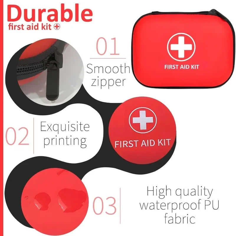 Mini first aid kit, CIYIN 63 part first aid kit outdoor small, car, outdoor, bicycle, travel, sports, hiking, camping, rescue.