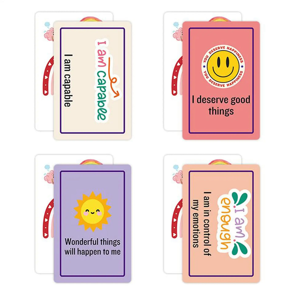 52 Double Sided Mental Health Cards Portable Feelings Emotions Learning Tool for Social Situations Stress Management Mind Brain