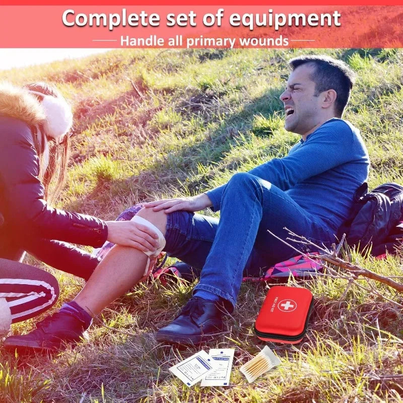 Mini first aid kit, CIYIN 63 part first aid kit outdoor small, car, outdoor, bicycle, travel, sports, hiking, camping, rescue.