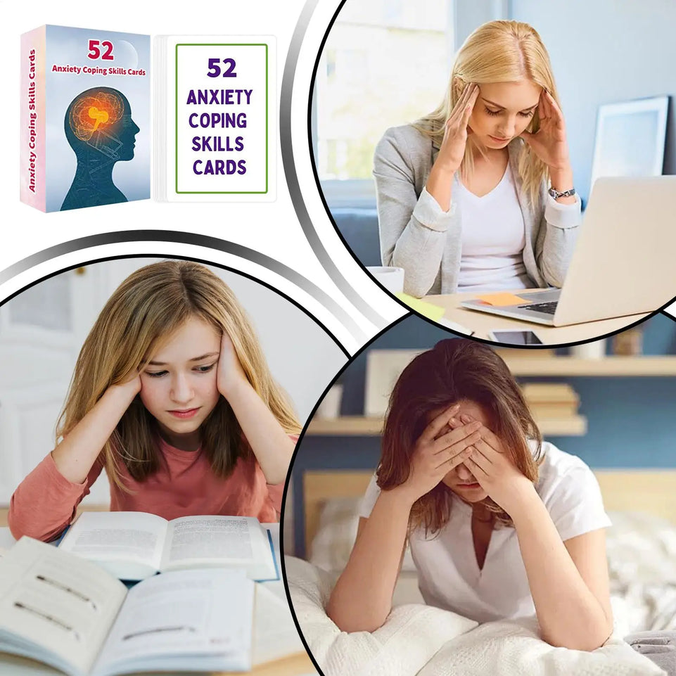 52 Double Sided Mental Health Cards Portable Feelings Emotions Learning Tool for Social Situations Stress Management Mind Brain