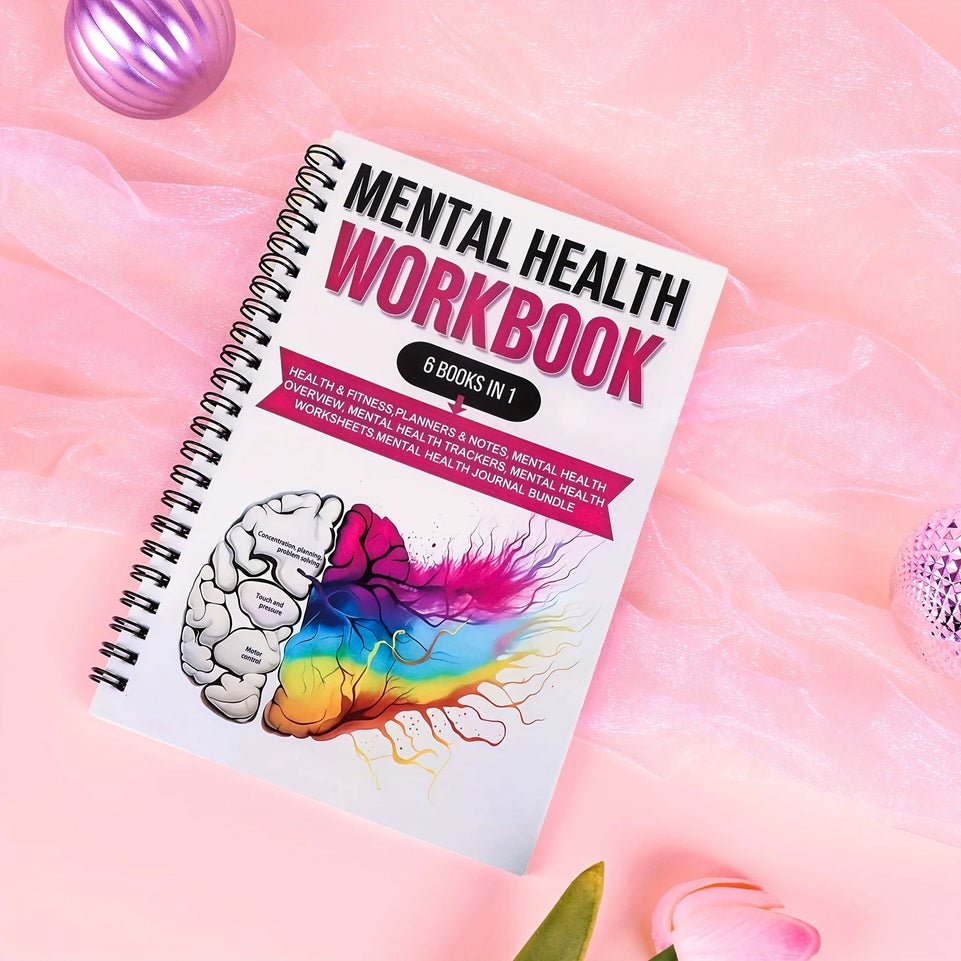 1/2PCS Adult Mental Health Workbooks--Care Journal, Including Emotion Tracker, Cognitive Behavioral Exercises, Relaxation Techni