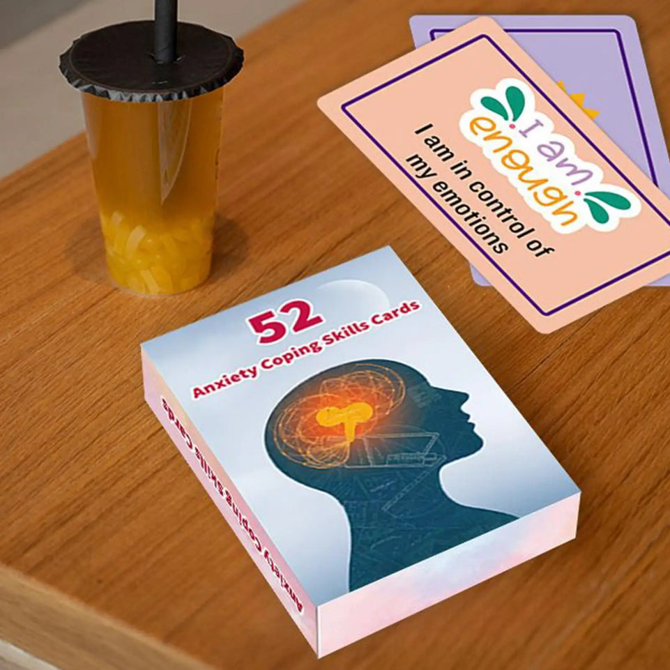52 Double Sided Mental Health Cards Portable Feelings Emotions Learning Tool for Social Situations Stress Management Mind Brain