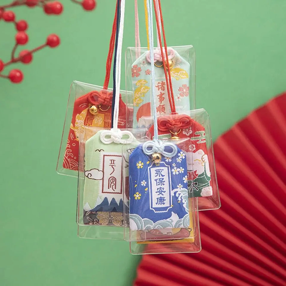 1PC Japanese Prayer Omamori Pray Fortune Beauty Health Safety Lucky Charms Wealth Bag Guard Pendant Keychain Couple Gift