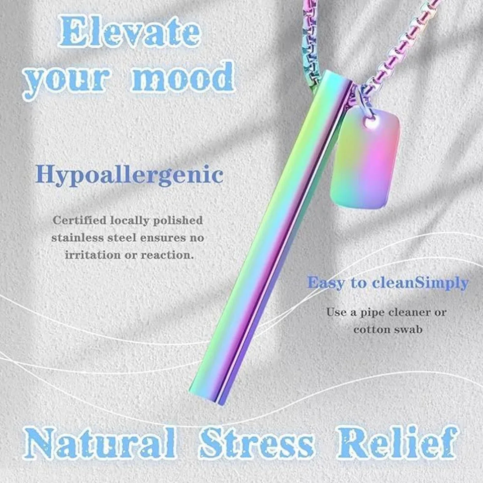 New Stainless Steel Mindfulness Meditation Pendant Adjusts Breathing Relieves Stress Relieves Anxiety Quit Smoking Yoga Necklace