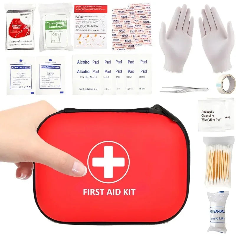 Mini first aid kit, CIYIN 63 part first aid kit outdoor small, car, outdoor, bicycle, travel, sports, hiking, camping, rescue.