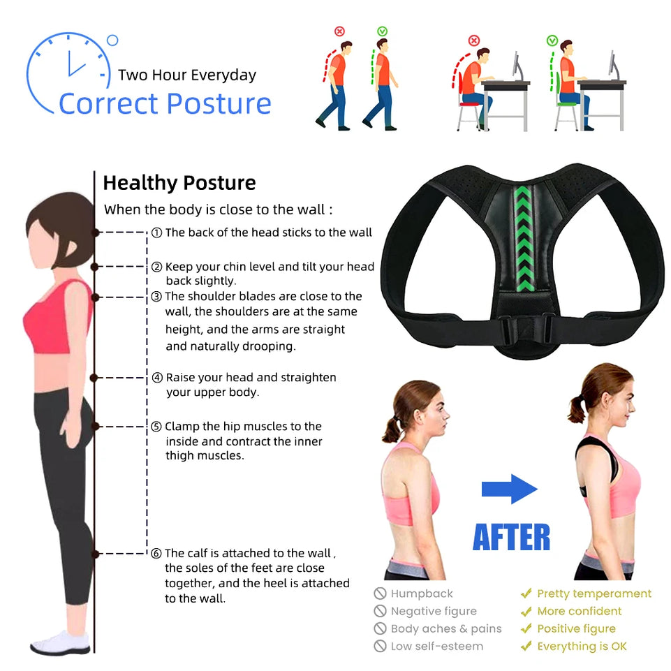 Posture Corrector for Men and Women - Posture Brace, Adjustable Upper Back Brace for Clavicle Support and Providing Pain Relief