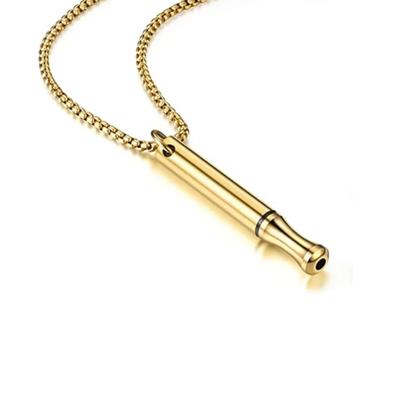Stainless Steel Mindfulness Breathing Necklace Anxiety Meditation Pendant Relieve Stress Adjustment Tools Couple Party Jewelry