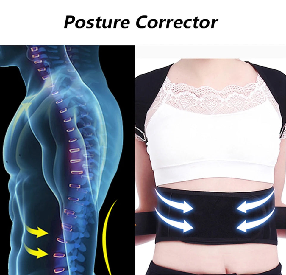 Back Posture Corrector Shoulder Support Belt Upper and Lower Back Pain Relief Improve Spine Clavicle Brace Posture Vest belt