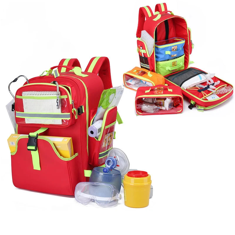 First Aid Kits Empty Emergency Backpacks First Responder Medical Supplies Trauma Bag for Disaster Relief Field Trips Camping