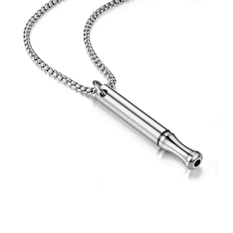 Stainless Steel Mindfulness Breathing Necklace Anxiety Meditation Pendant Relieve Stress Adjustment Tools Couple Party Jewelry