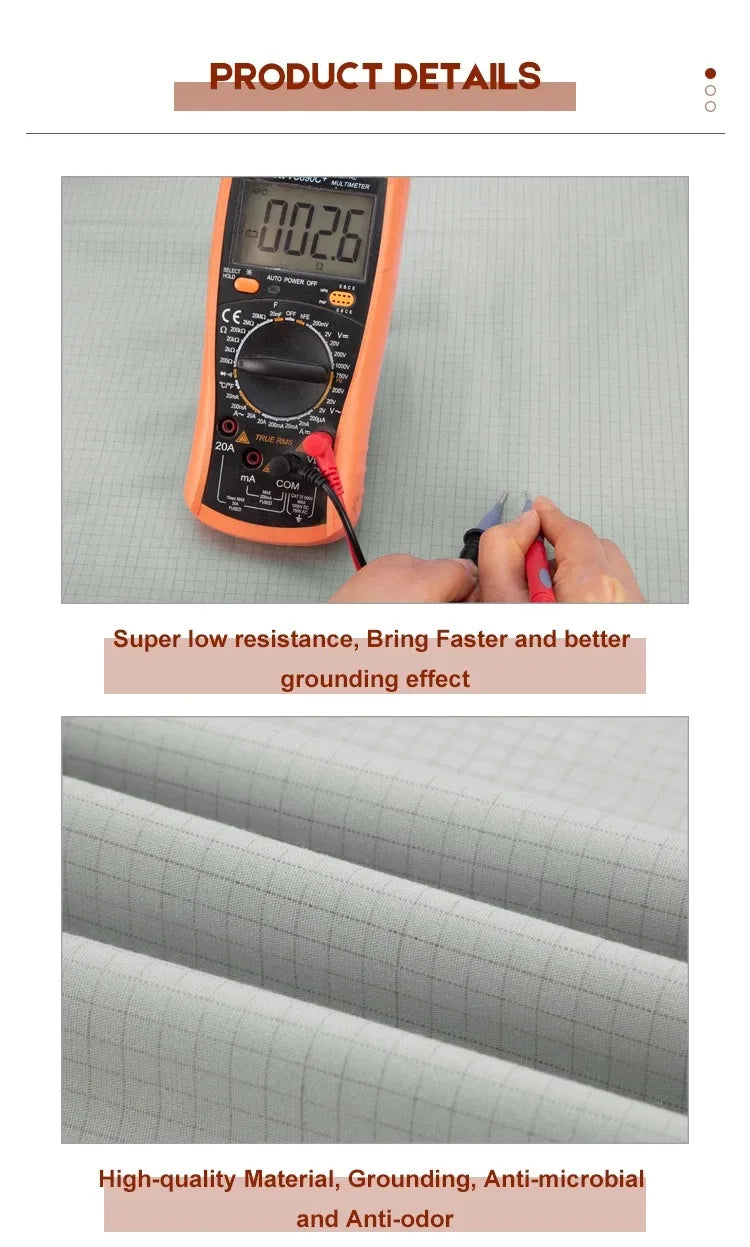 Grounding Flatted Bed Sheets with 10% Silver Fiber & Organic Cotton- Conductive with Grounding Cord, Grounding Keep Good Sleep