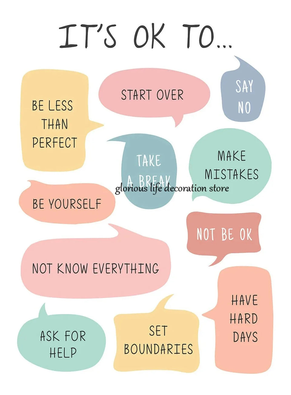 Mental Health Psychology Coping Skills Poster Poster Print Canvas Painting Wall Art Picture for School Kids Calming Corner Decor