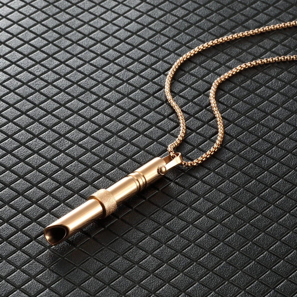 Mindfulness Breathing Necklace Stress Relief Stainless Steel Necklace for Deep Breathing Reminder, Anxiety Reducer for Women Men