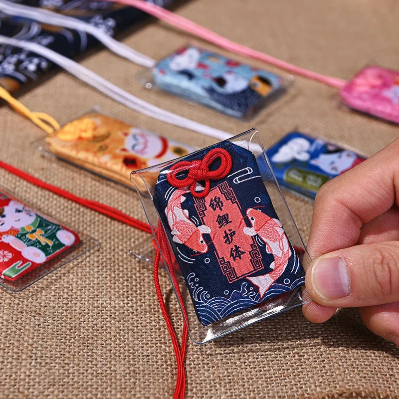 Japanese Amulet Talisman Pray Fortune Beauty Health Safety Lucky Charms Wealth Bag Guard Talisman Pendant Keychain Couple Gift