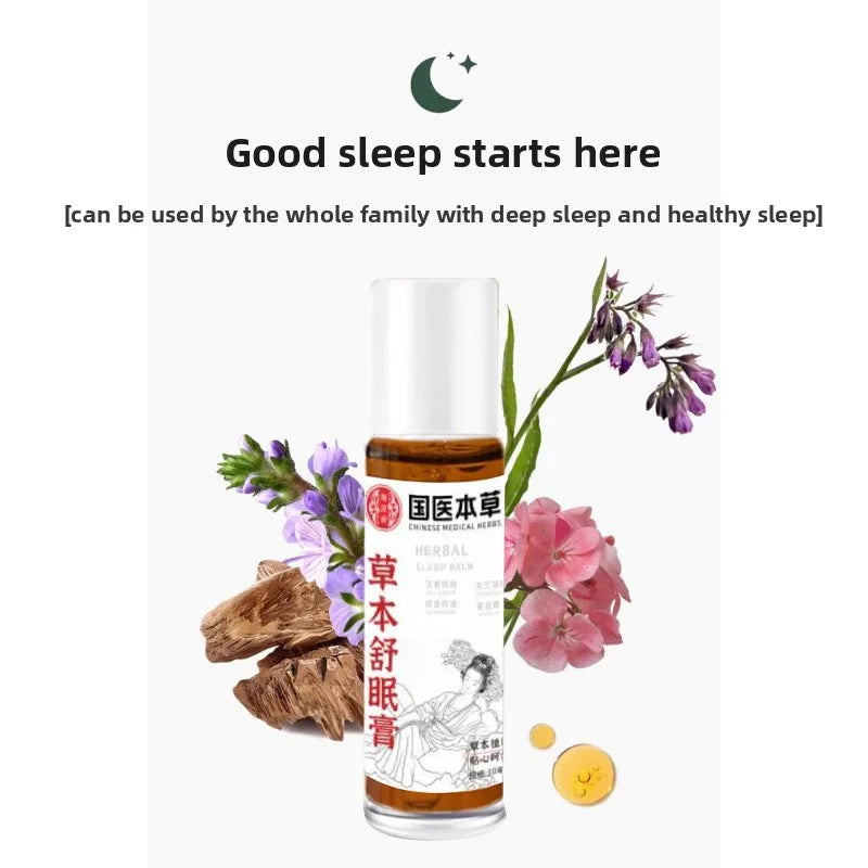 Herbal Sleep Roll-On -Aromatherapy Slumber Balm Agarwood Oil & Acupressure Formula for Natural Insomnia Relief Rollerball