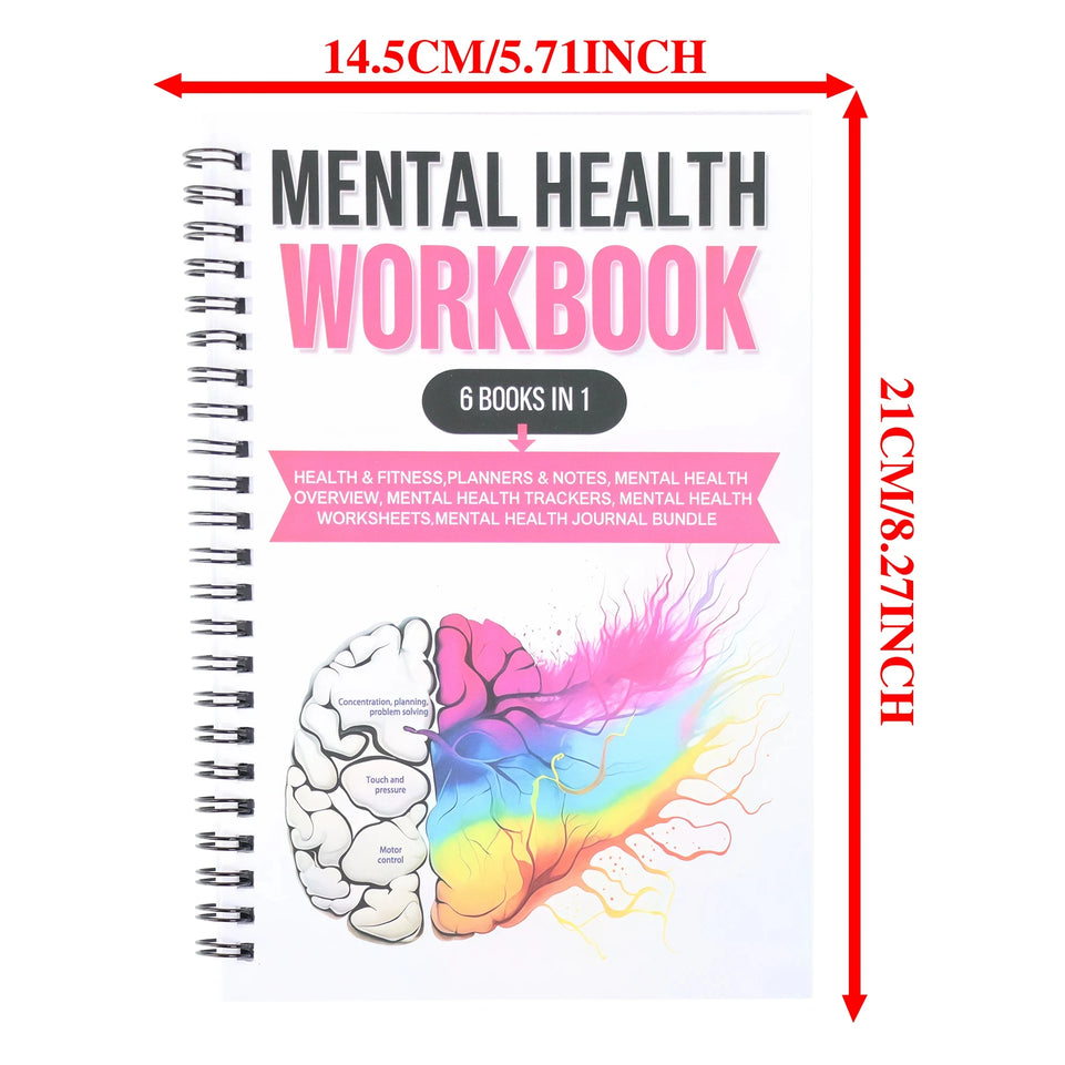1/2PCS Adult Mental Health Workbooks--Care Journal, Including Emotion Tracker, Cognitive Behavioral Exercises, Relaxation Techni