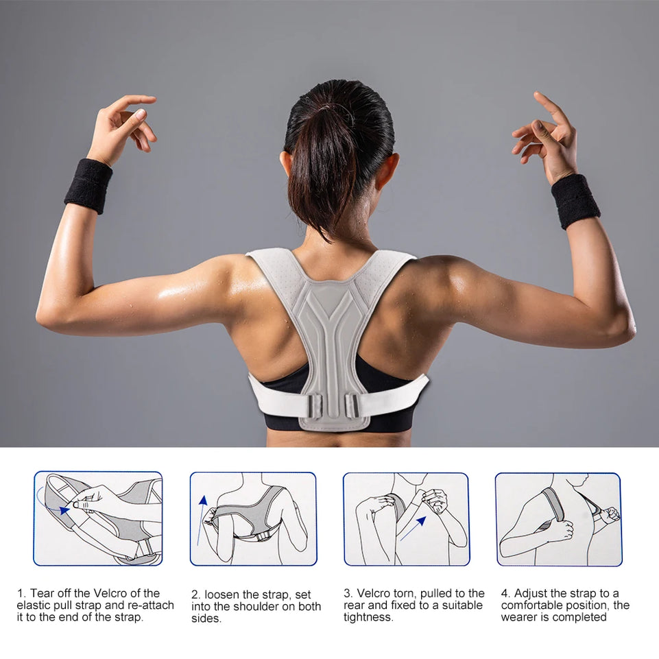 Posture Corrector for Men & Women (1PC) - Adjustable Back Brace for Shoulder Pain Relief & Instant Posture Improvement